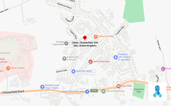 chesterfield prostate cancer support map overview